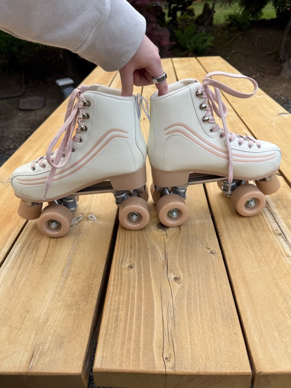 Altar'd State White & Blush High-Top Roller Skate - Picture 6 of 6